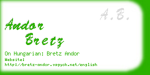 andor bretz business card